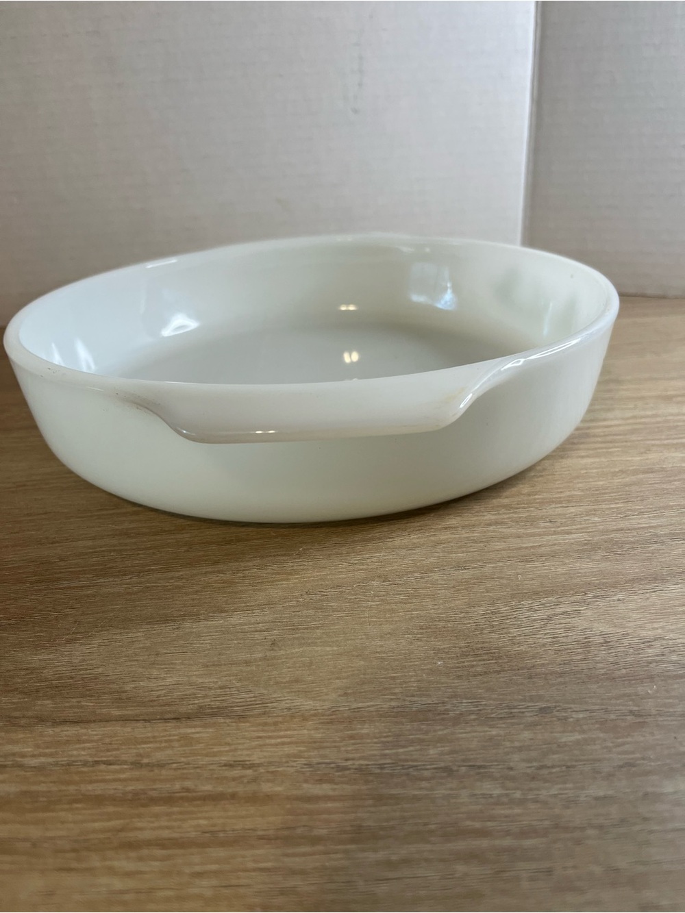 Vintage White Casserole Dish with Green Floral Pattern Fire King - Picture 2 of 10